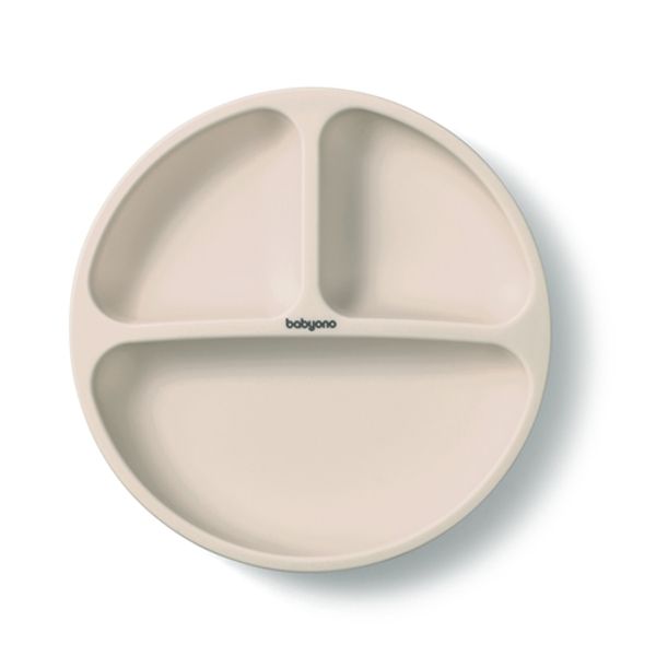 Hovedbilde Babyono | Silikontallerken med sugekopp | Beige