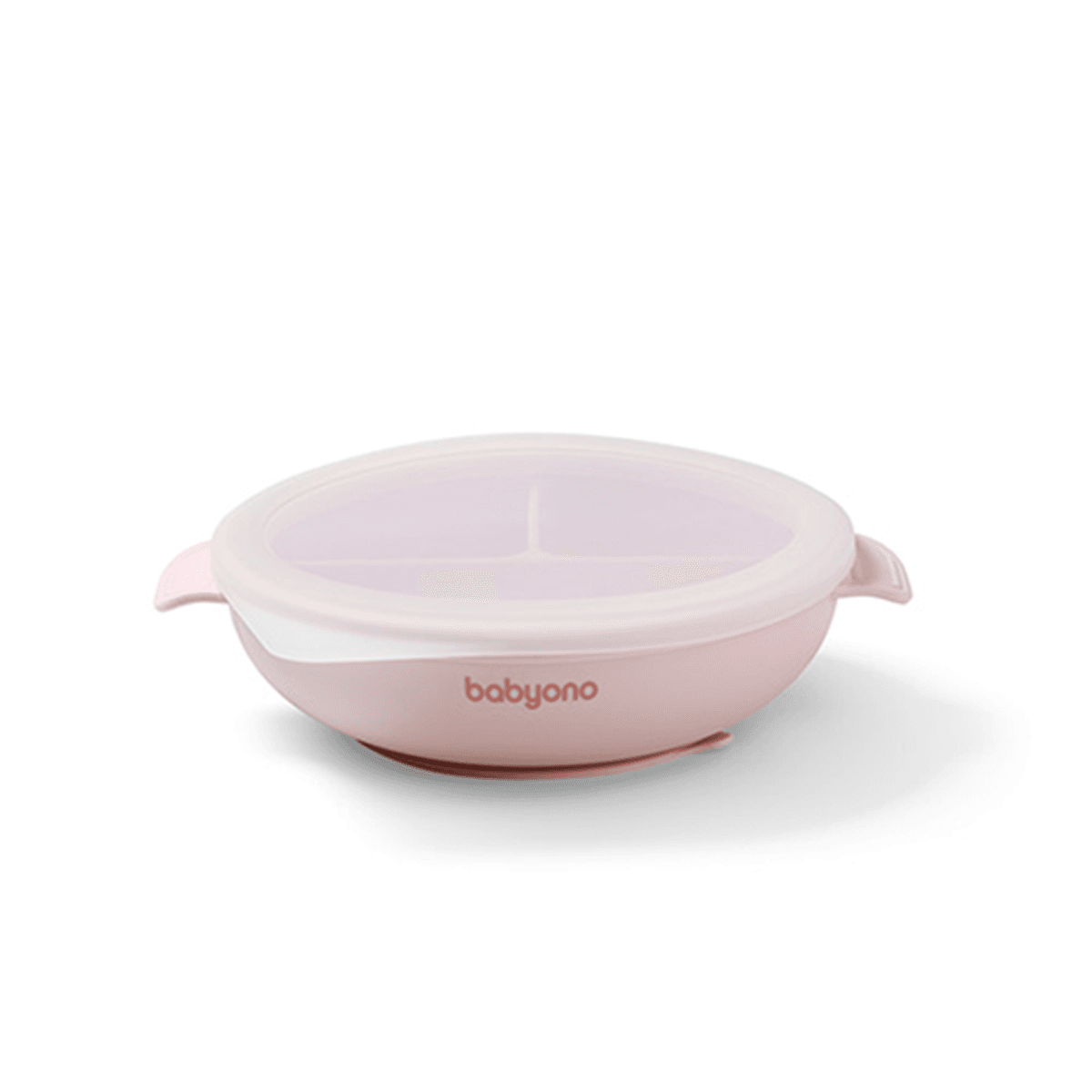 Babyono | Silikon tallerken med sugekopp og lokk | Pink