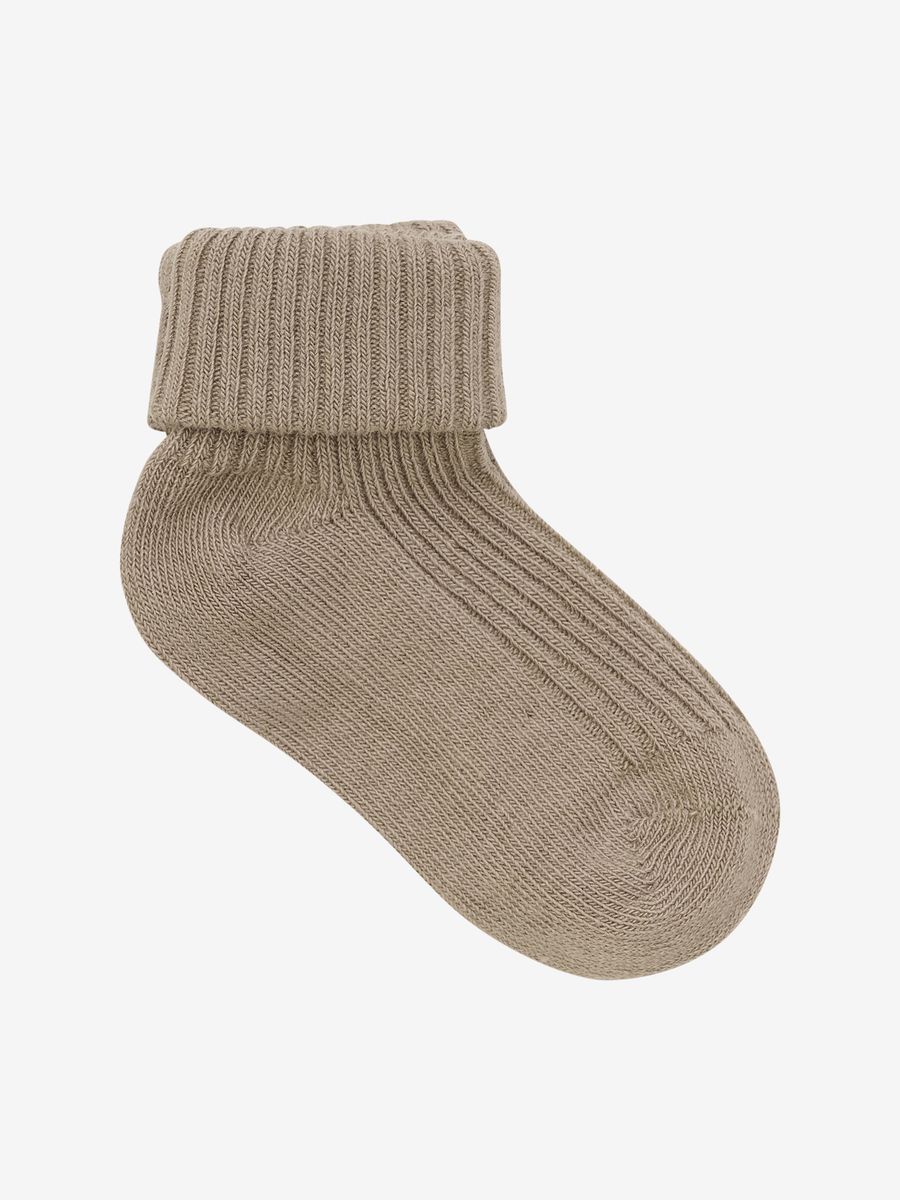 Minymo | Ribbestrikkede babysokker 3-pk | Light Taupe