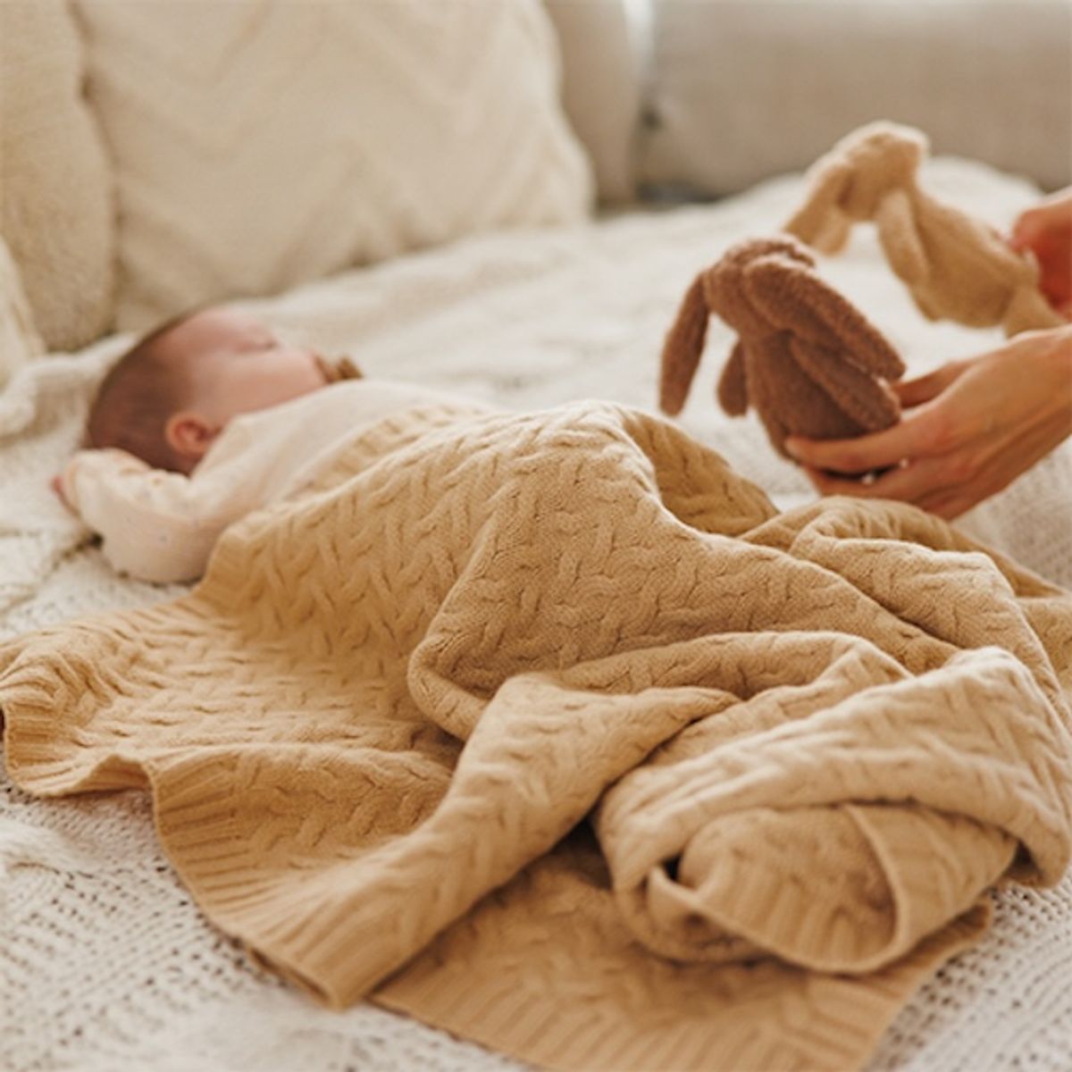 Babyono | Merino Ull teppe | Beige