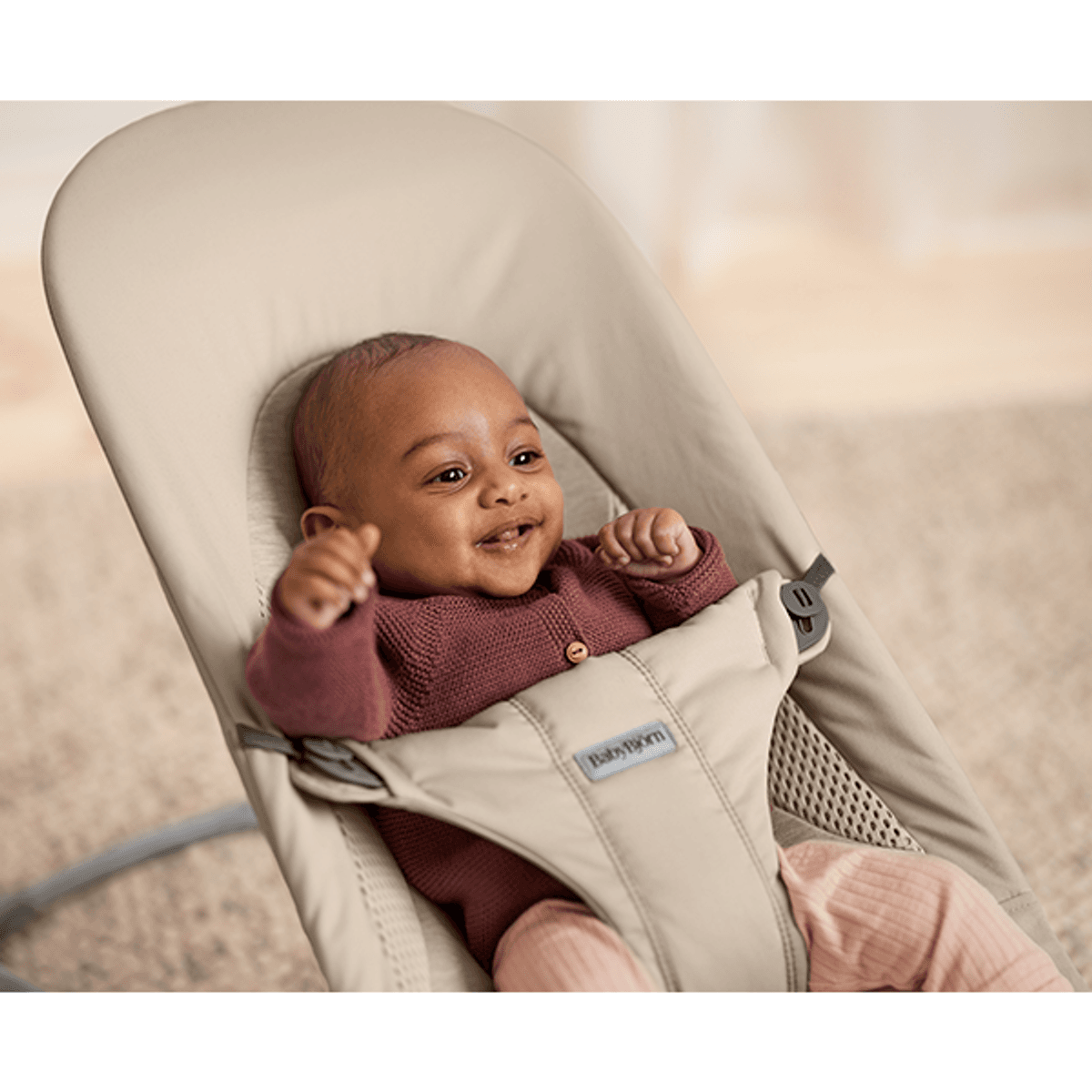 BabyBjörn | Vippestol Balance Soft | Vevd Jersey Tri-Fabric | Sandgrå 