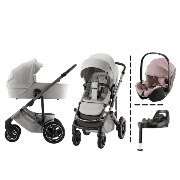 Hovedbilde Britax | Smile 5Z LUX Kombivogn + BABY-SAFE Pro Bilstol & Base | Grey and Pink