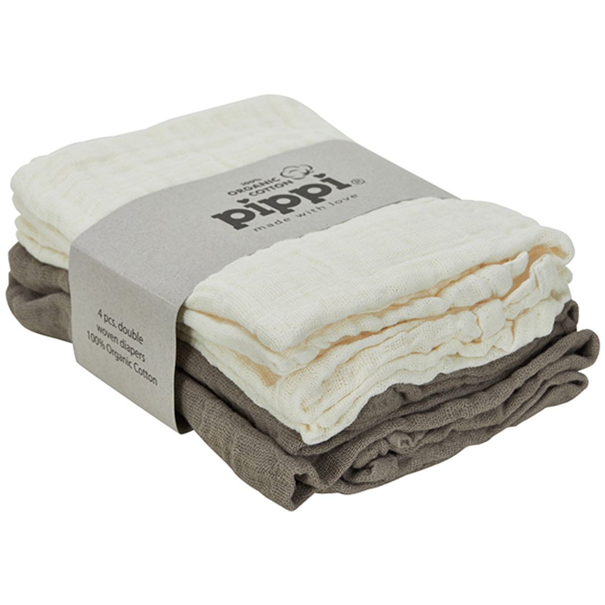 Pippi | Gasskluter | 4pk | 65x65 | Offwhite/Brown