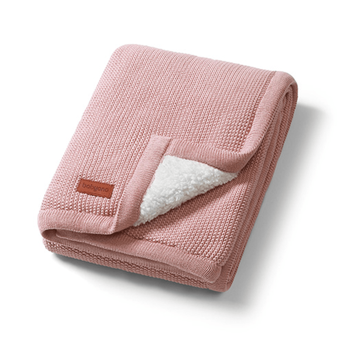 Babyono | Bomullsteppe med fleece | 75x100 cm | Rosa Vaffelstrikk