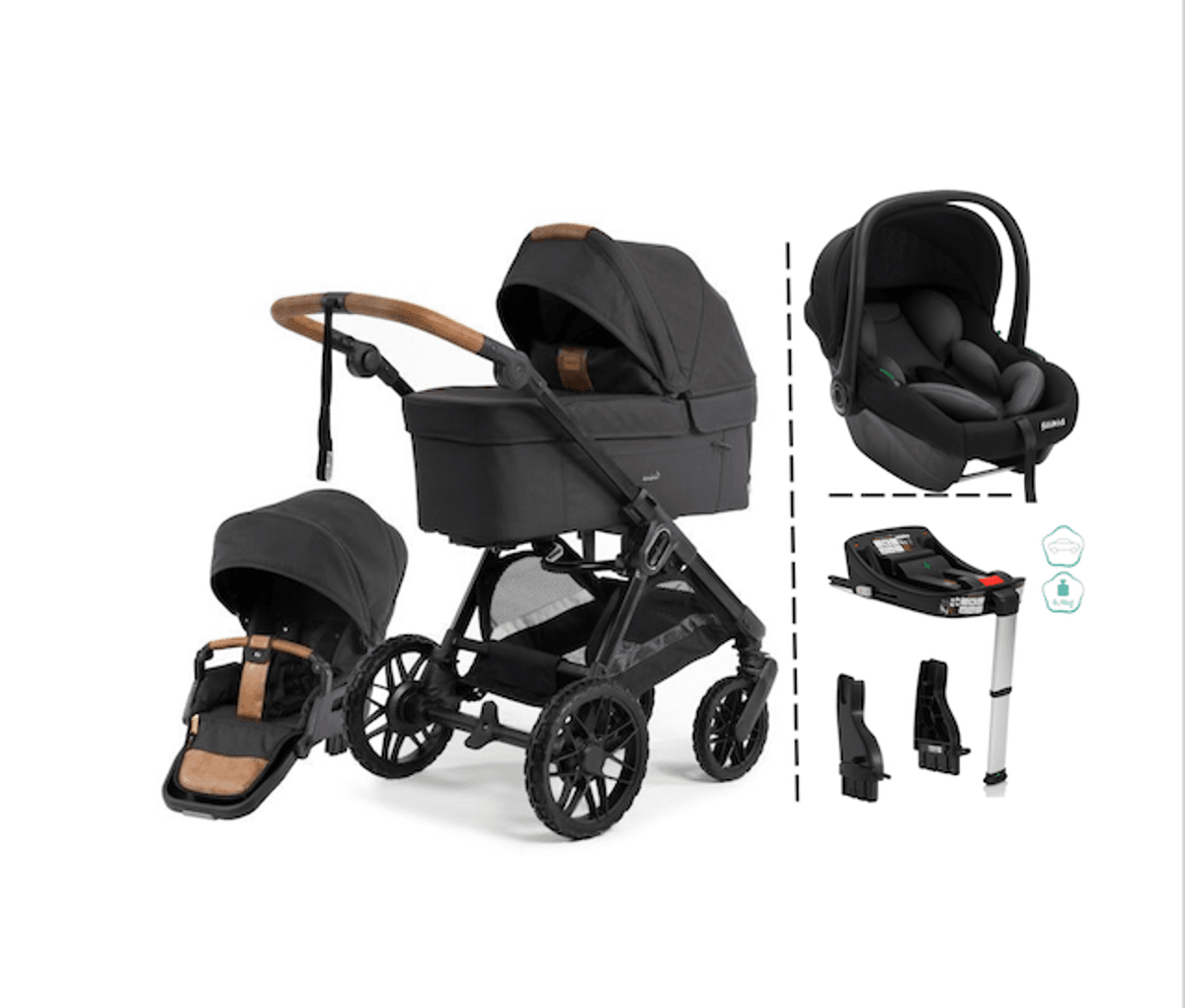 Emmaljunga 2027 | Sento Pro Kombi Flat + Fillikid Bilstolpakke | Outdoor Brown