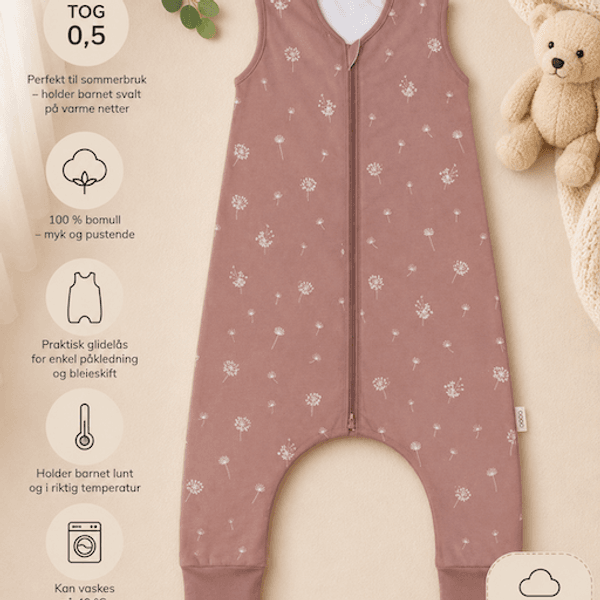 Hovedbilde Fillikid | Sommer nattpose med ben | str. 104| Dandelion Pink