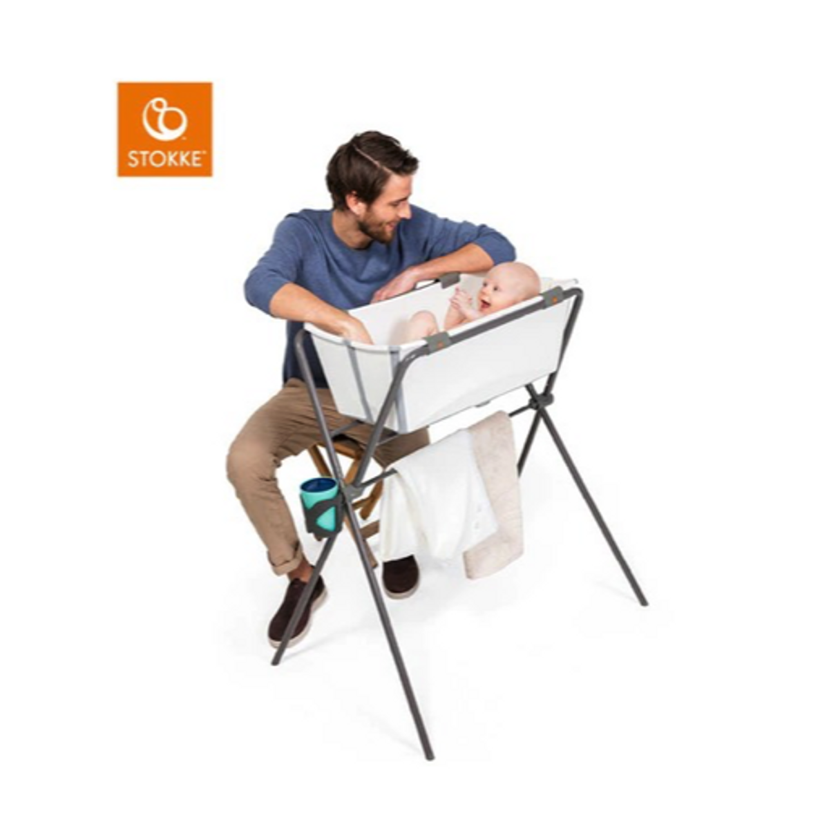 Stokke | Flexi Bath + Stativ + Badestøtte | White Grey 