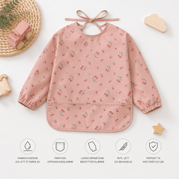 Hovedbilde Troller Kids | Smekke Forkle med lang arm | Rosa kirsebær | Medium