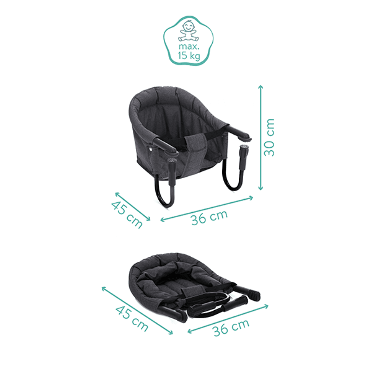 Fillikid | Flexi stol på bord | Grey Melange