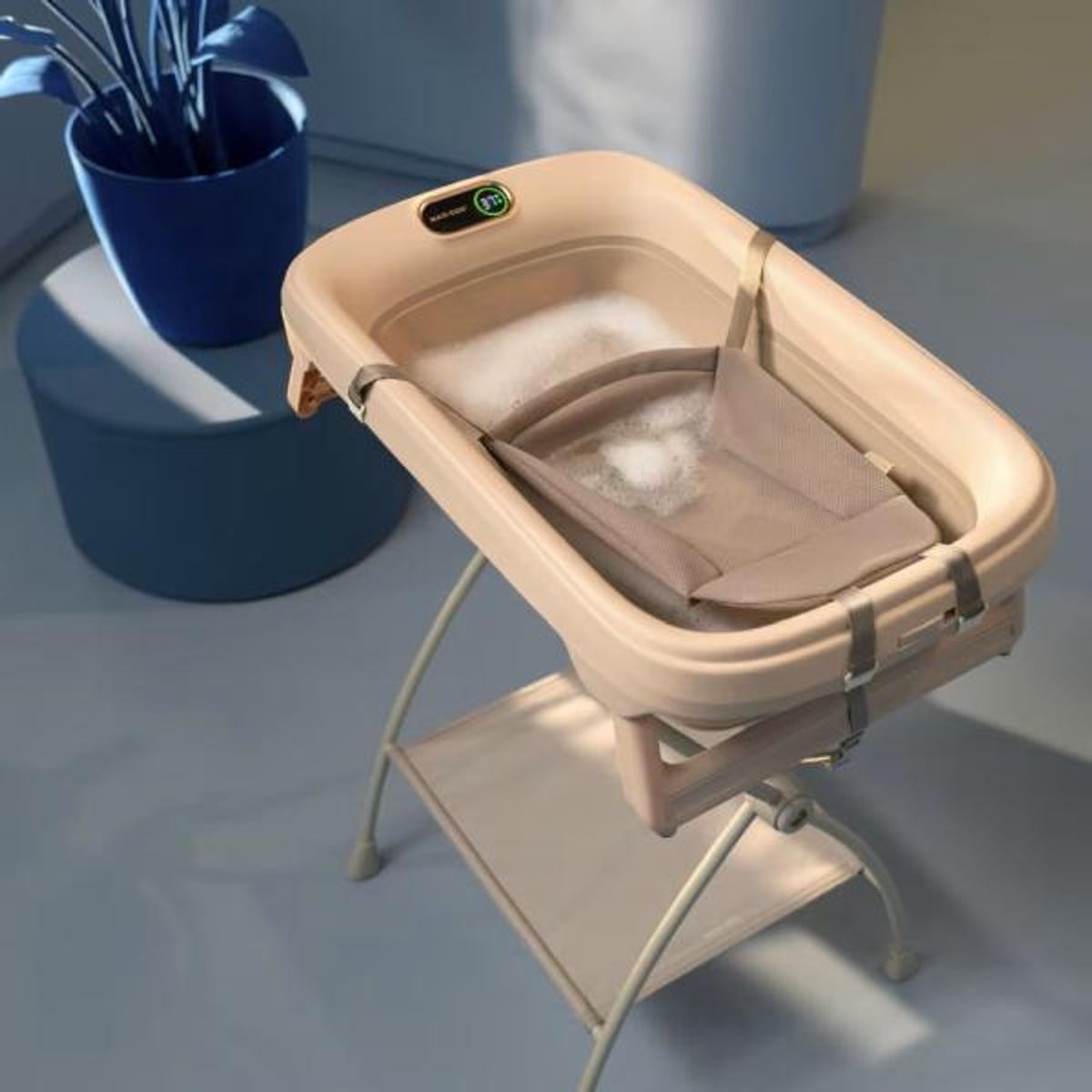 Maxi-Cosi | Indigo Plus Badebalje med Digitalt Termometer | Elegance Beige