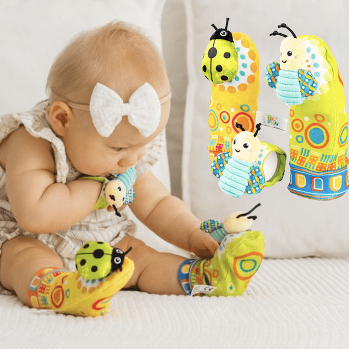 Balibazoo | Baby Rangle sett sokker og armbånd | Green beetle bee