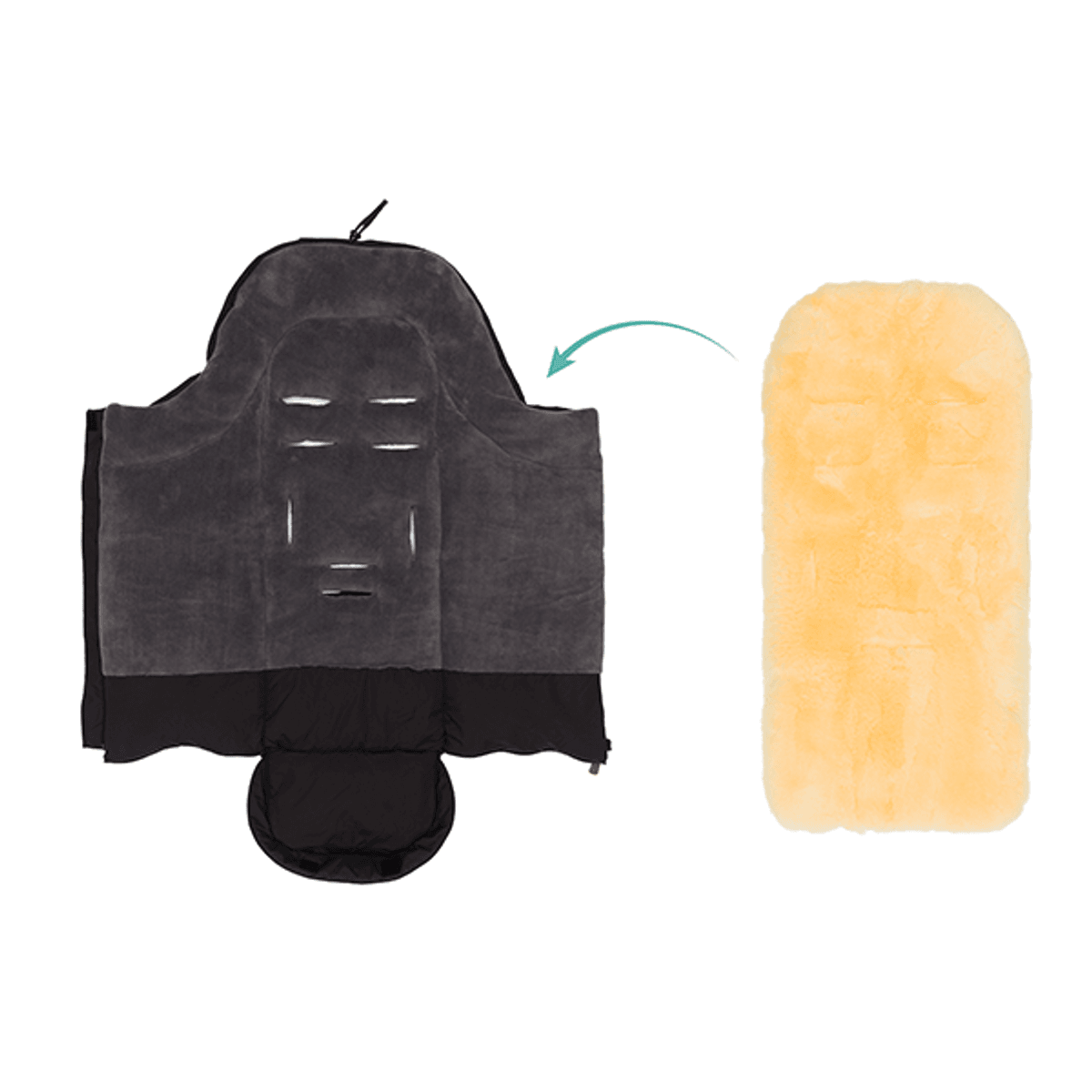 Fillikid | VInterpose Nanga lammeskinn | Black