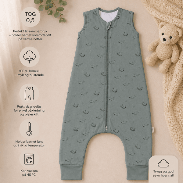 Hovedbilde Fillikid | Sommer nattpose med ben | str. 104| Whale Green