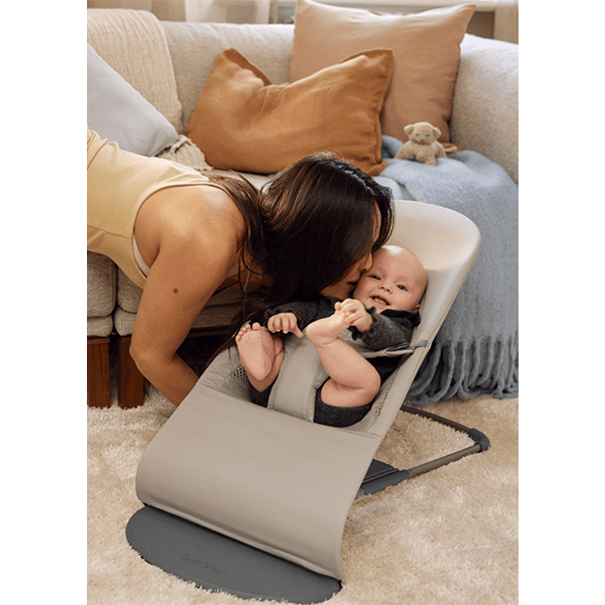 BabyBjörn | Vippestol Balance Soft | Vevd Jersey Tri-Fabric | Sandgrå 