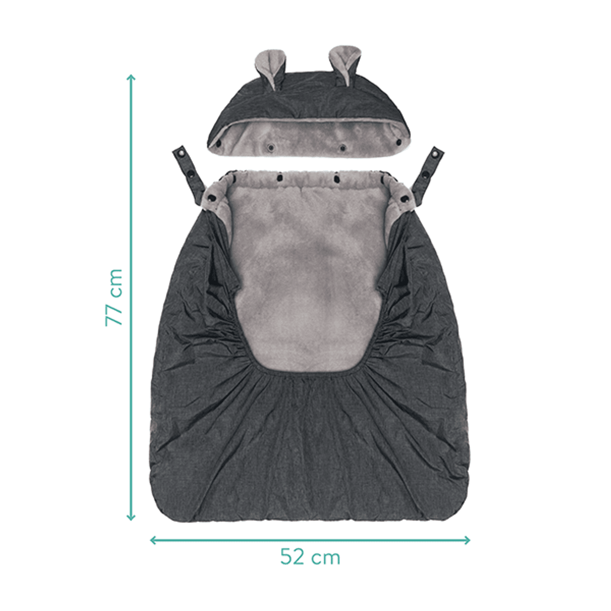 Fillikid | Bæresele Trekk | Coral Fleece | Grå