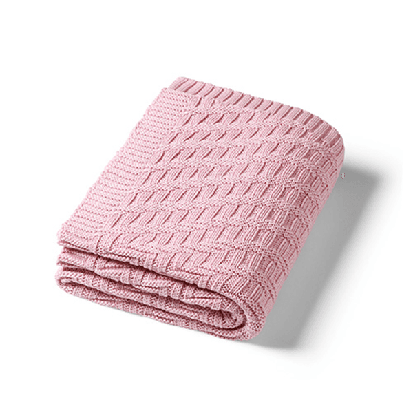 Hovedbilde Babyono | Strikket babyteppe Bomull | Rosa